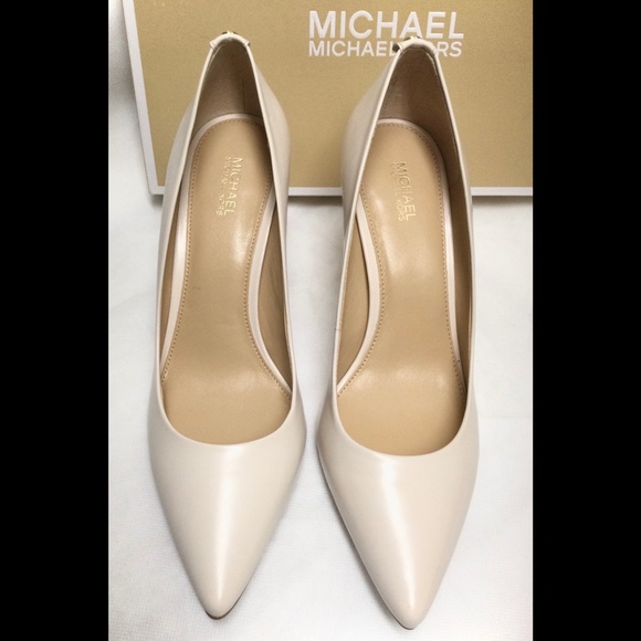 Michael Kors Flex Pump Heels Leather Vanilla Ivory - Picture 7 of 15